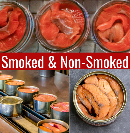 alaskan salmon cans - smoked & non-smoked
